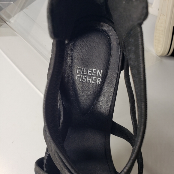 Eileen Fisher Skill Tumbled Nubuck Leather Textile Strappy Sneaker Sandals Zip 8 - Picture 12 of 13